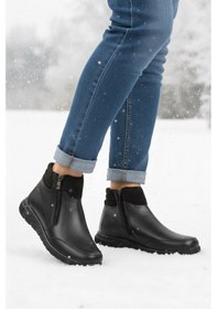 Resim Siyah Polarlı Kaymaz Taban Soğuğa Dirençli Kadın Bot 293111 Z Siyah 