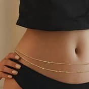 Resim 1 adet Boho Seksi Çift Katmanlı Boncuklu Kadın Bel Zinciri, Moda Alaşım Karın Zinciri Fotoğrafçılık, Müzik Festivalleri, Gece Kulüpleri, Partiler, Plaj Giyim - Tüm Mevsim Aksesuarı, Karnaval / Mardi Gras / Maskeli 