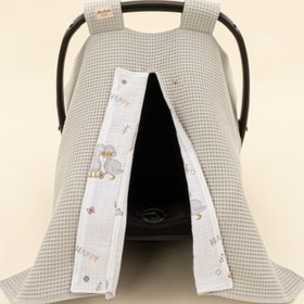 Resim Puset Örtüsü - Çift Taraflı - Gri Petek - Ördekler 