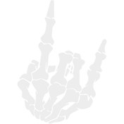 Resim Tenfowee 2 Adet Beyaz Kafatası El Desenli Vinil Sticker - D-878 