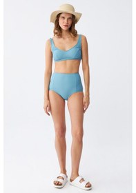 Resim Akbeniz Kadın Basic Turkuaz Pedli Yüksek Bel Bikini Takımı 