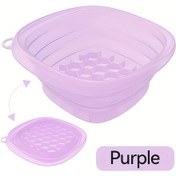 Resim Boatshop1 Mor Rv Yuz Buz Kabi Katlanabilir Buz Banyo Kasesi Yumusak Silikon Yuz Kupasi Seyahat Dostu Kaymaz Tabanli Yuz Maskesi Cilt Bakimi Spa Ev Karavan Icin Ideal 