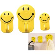 Resim OEM Gülen Yüz Kanca Pratik Yapışkanlı Sarı Askı Seti 3'lü Lovely Hooks 