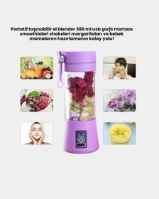 Resim Mini Taşınabilir Blender 380ml Usb Şarjlı Detoks Smoothie Hazırlayıcı 