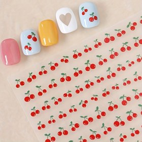 Resim Kiraz Büyüleyici Tırnak Sanatı Çıkartmaları, Kawaii Meyve Tasarımlı Tırnak Transferi Çıkartmaları, DIY Tırnak Sanatı Dekoratif Kaydırıcılar, Formaldehit İçermeyen, Tırnak Sanatı Dekorasyonu İçin Zırh Etkisiyle 