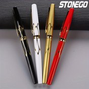 Resim 1pc STONEGO Lüks Metal Kalemi - İnce Uçlu Siyah İş Kalem, Hassas Yazma için Elegant Tasarım, Yöneticiler ve Kalem Meraklıları için İdeal Hediye 