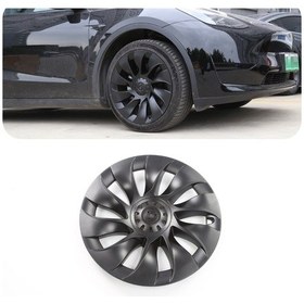 Resim Tesla Model Y Edge Jant Kapağı Seti 20 İnç, Mat Siyah Renk 
