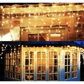 Resim Geltoptan Dekoratif Saçak Led Yüksek Işık Eklenebilir 4.5 Metre Işık Ip Perde Sarkıt Yılbaşı Süs Işık 