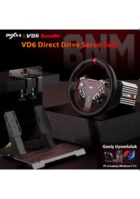 Resim pxn VD6 Direct Drive Yarış Direksiyon Seti Bundle - 6Nm Servo Motor - PC ve Laptop Uyumlu 