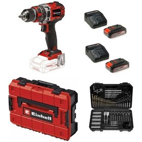 Resim Einhell TP-CD 18/50 Li-I BL Solo Akülü Vidalama + 2 x 2.5 AH Akü Ve 103 Parça Uç Seti Çanta Dahil 