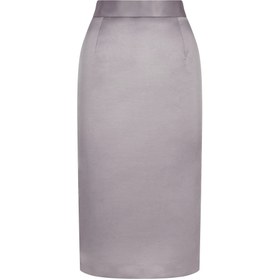Resim Cotton-Blend Sateen Pencil Etek (Gümüş Grey) - Silver Grey / UK8/EU36/US4 