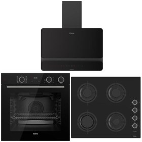 Resim Ferre Artline Siyah Ankastre Set (D080-SA Siyah Davlumbaz-CS205-FA Siyah Ocak-XE64CS Siyah Fırın) 