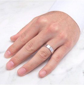 Resim Takı Dükkanı Sade Parlak Düz Gümüş Alyans Söz Nişan Yüzüğü al38-2 