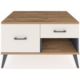Resim Kronos Şifonyer 2 Çekmeceli 88x59x48 Antrasit-çam/aytaşı Çam/aytaşı 
