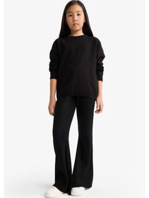 Resim Defacto Kız Çocuk Beli Lastikli Flare Fit Pantolon F3823a825wnbk81 Siyah 