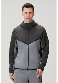 Resim Nike Tech Fleece Full Zip Windrunner Hoodie Kapüşonlu Unisex Sweatshirt Antrasit Antrasit 
