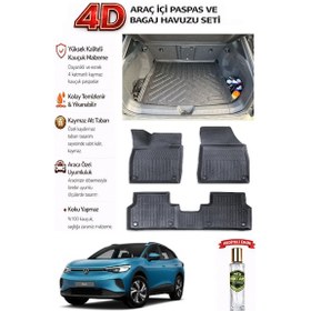 Resim Volkswagen Id 4 2024 Model Araca Özel Kokusuz Paspas Takımı + Bagaj Havuzu 