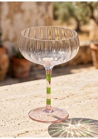 Resim The Mia Ayaklı Cam Dondurma Kasesi Pembe Yeşil 240 Ml 