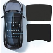 Resim Moveevo Tesla Model 3 2019-2020 İç Döşeme Aksesuarı - Tam Kapasiteli Güneş Engelleyici Perde, 99% Güneş Engelleme, Soğutma Özelliği, Siyah Buz Kristal Deseni, Kolay Kurulum, Taşınabilir 