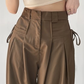 Resim Kadınlar İçin Yüksek Bel Geniş Paça Pantolon - Şık Kahverengi, Bol Kesim, Fermuar Detaylı, Her Mevsime Uygun Konfor, Günlük ve Resmi Giyim, Rahat Kıyafet | Zarif Geniş Paça Pantolon | Fermuar Detaylı Pantolon, Kadın Geniş Paça Pantolon, Kadın Pantolonu, Kadın Pantolonu 