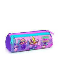 Resim Coral High Kids Pembe Mor Milkshake Dondurma Desenli Üç Bölmeli Kalem Çantası 22049 
