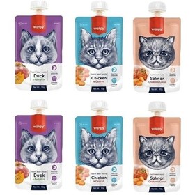 Resim Wanpy 3'lü Karma Ezme Kedi Ödül Maması 6 X 90 Gr 
