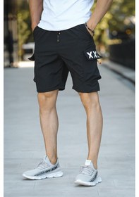 Resim Matta Baskılı Kort Paraşüt Kumaş Kargo Cep Erkek Şort 001 