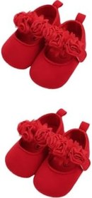 Resim GALPADA 1 Çift Çocuk Bale Ayakkabıları Çocuk Bale Ayakkabıları İpli Bale Ayakkabıları Rahat Dans Ayakkabıları Bebek Yürüteci Bebek Beşik Kız Dans Ayakkabıları Dans Daireler Güller Bebek 