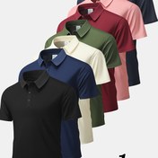 Resim Erkek ve Kadın Buzlu Sliky Fiber Polo Gömlek - Balpeteği Teknolojisi ile Nefes Alabilen Soğutma Kumaşı, Golf, Rahat, Tarih Gecesi için Kısa Kollu Düğmeli - Düz Renk Normal Kalıp, Golf Giyim, Şık Tasarım, Dayanıklı Dikiş, Yazlık Gardırop 