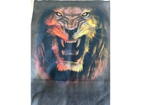 Resim ALS Tasarım Dünyası Siyah Renk Aslan Desenli Boyundan Geçirmeli Baff, Bandana, Motorcu Bandanası 