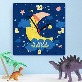 Resim İyi Uykular İsimli Bebek Duvar Saati 