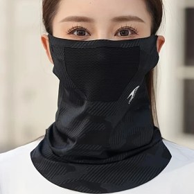 Resim Fochsia Yazlık Serin Boyunluk - Nefes Alabilir Yüz Maskesi, Bisiklet İçin Gri Açık Gri 