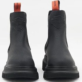 Resim Harley Davidson Mourir Siyah Baskılı Deri Kadın Bot Postal Ayakkabı Siyah-Baskılı-Deri 