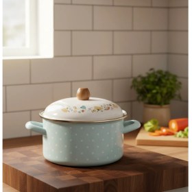 Resim Emaye 3 Litre Emaye Tencere Yoğurt Bakraç Saklama Tenceresi 