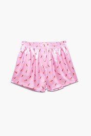 Resim Desenli Kadın Saten Şort - Silky Chili - Çok Renkli / XL 