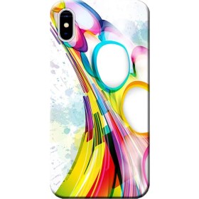 Resim Hesaplı Dünya Apple iPhone X Kılıf Renk Akışı Baskılı Esnek TPU Silikon 