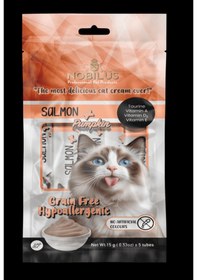 Resim Nobılus Somon Ve Balkabaklı Kedi Krema Ödülü 5x15g 