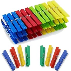 Resim Binbir Reyon Çelik Yaylı Çamaşır Elbise Kurutma Mandalı Kaydırmaz 96 Adet DH045 