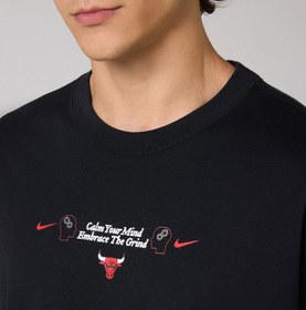 Resim Nike Chicago Bulls Courtside Long-Sleeve Max90 Sweatshirt - Siyah / 