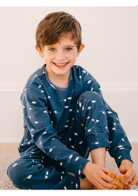 Resim Antebies Organik Lacivert Kutup Ayısı Erkek Çocuk Pijama Takımı Renkli 