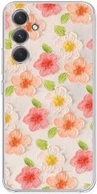 Resim Manitoba Samsung Galaxy M14 ile Uyumlu Çiçek Tasarımlı Baskılı Şeffaf Telefon Kılıfı 