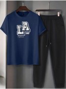 Resim Unisex Los Angles Baskılı Eşofman Takımı Lacivert 