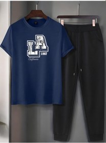 Resim Unisex Los Angles Baskılı Eşofman Takımı Lacivert 