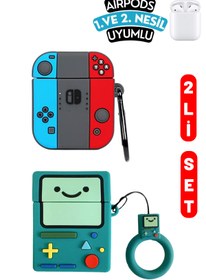 Resim EWEC 2'li Set 1. Ve 2.nesil Uyumlu Nintendo Switch Ve Bmo Figürlü Kulaklık Kılıfı Seti 