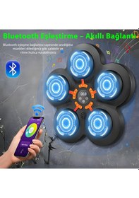 Resim Mdhl Qb-01 Akıllı Müzikli Boks Makinesi Bluetooth Bağlantılı, Led Işıklı, Duvara Monte Antrenman Hedefi 