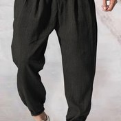 Resim Erkekler için yıkanmış yıpranmış kumaş joggers - Pembe renkli rahat bol kesim pantolon, cepli, bağcıklı, günlük giyim, fitness ve dış mekan etkinlikleri için mükemmel 