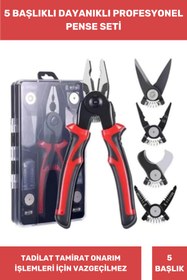 Resim Genel Markalar Özel Üretim Çelik Kaymaz Yüksek Kaliteli Kauçuk Yapılı Tamir Montaj Bakım 5 Başlıklı Pense Seti 
