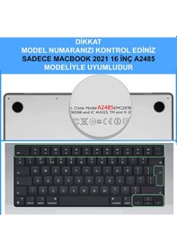 Resim NovStrap Apple Uyumlu MacBook Pro 2021 M1 16.2 inc A2485 Parlak Alt Üst Kılıf + Klavye Kılıfı + Film 