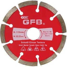 Resim Soketli Elmas Beton Mermer Kesici 115 Mm 