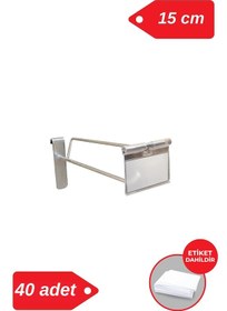 Resim 15 Cm - 40 Adet Galvaniz Etiketli Tel Pano Kancası Raf Askısı Galvaniz 